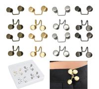 Realand Upgraded Pant Waist Tightener with Comfortable Low Inside Bulge, 8 Set 4 Colors Adjustable Jeans Button Tightener, Adjuster Button Pins for Jeans