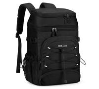 Realcool Cooler Insulated Leakproof Backpack for Men Women，33 Cans Soft Lightweight Large Capacity Cooler Bag Portable for Camping,Picnic,Beach,23L,Black