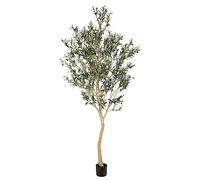 Realead 8ft Tall Faux Olive Tree - Realistic Large Silk Olive Tree Artificial Indoors - Fake Olive Trees with Branches and Fruits - Artificial Olive Trees for Home Office Decor Indoor