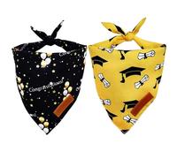 Realeaf Graduation Dog Bandanas 2 Pack, Reversible Pet Scarf for Boy and Girl, Premium Durable Fabric, Holiday Bandana for Small Medium Large and X-Large Dogs (Graduation, Large)