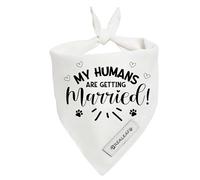Realeaf My Humans are Getting Married Dog Bandana,Wedding Outfit for Boy and Girl, Premium Durable Fabric, Engagement Announcement for Large and XLarge Dogs (Small)