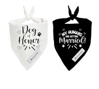 Realeaf My Humans are Getting Married Dog of Honor Dog Bandana,Wedding Outfit for Boy and Girl, Premium Durable Fabric, Engagement Announcement for Large and XLarge Dogs (Small)