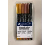 Realeather Crafts F2400-01 Leather Markers44; Earthtones - 6 per Pack