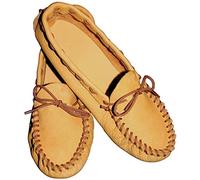Realeather Crafts Leathercraft Kit Scout Moccasin-Size 12/13, Leather Deertan Cowhide, Golden Tan