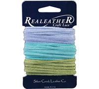 Realeather Crafts Suede Sof-Suede Lace 0.094-inch x 8 yd Carded-Light Blue, Aqua and Kiwi