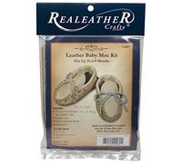 Realeather Silver Creek Leather Baby Moccasin Leathercraft Kit, Buckskin, Size 6-9 Months