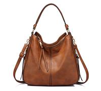 Realer Women Handbags Fashion Hobo Bags Faux Leather Long Strap Shoulder Bag Ladies Large Tote Bag Cross body Bag for Work Business School College Travel Brown
