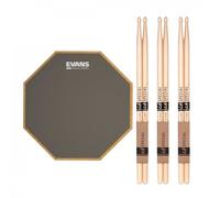 RealFeel Evans Apprentice Pad 7 & LA Special 5A Wood Tip Sticks