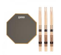 RealFeel Evans Apprentice Pad 7 & LA Special 7A Wood Tip Sticks