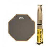 RealFeel Evans Apprentice Pad 7" & Promark Rebound 5A Hickory Sticks