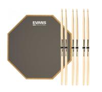 RealFeel Evans Apprentice Pad & Promark 5B Wood Tip Sticks 7