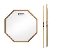 RealFeel Evans Attacktile Mountable Drum Pad & Promark 5B Hickory Sticks 10 Inch