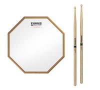RealFeel Evans Attacktile Mountable Drum Pad & Promark Rebound 5A Hickory Sticks 10 Inch
