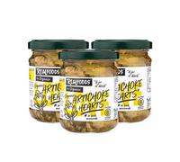 Realfoods by Organico | Organic Artichoke Hearts in Herb Marinade - Tender Organic Artichokes with a Fragrant Mediterranean Touch 190g (Pack of 3)