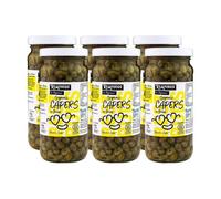 Realfoods by Organico | Organic Capers in Brine - Handpicked for Flavour & Tenderness, 250g (Pack of 6)