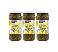 Realfoods by Organico | Organic Capers in Brine - Handpicked for Flavour & Tenderness, 250g (Pack of 3)