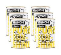Realfoods by Organico | Organic Chopped Tomatoes - Sun-Ripened Goodness, Fresh in Every Bite, 400g (Pack of 6)