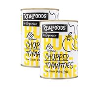 Realfoods by Organico | Organic Chopped Tomatoes - Sun-Ripened Goodness, Fresh in Every Bite, 400g (Pack of 2)