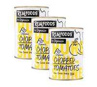 Realfoods by Organico | Organic Chopped Tomatoes - Sun-Ripened Goodness, Fresh in Every Bite, 400g (Pack of 3)