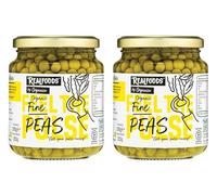 Realfoods by Organico | Organic Fine Peas in Water | Hand-Sorted, Small-Batch from Turin, Italy | Ready-to-Eat, High-Protein, Vegan, 370g (Pack of 2)