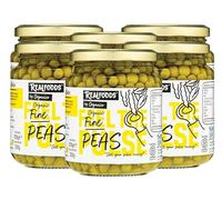 Realfoods by Organico | Organic Fine Peas in Water | Hand-Sorted, Small-Batch from Turin, Italy | Ready-to-Eat, High-Protein, Vegan, 370g (Pack of 6)