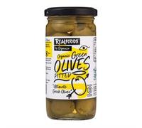 Realfoods by Organico Organic Green Pitted Olives in Brine 230g