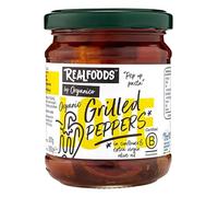 Realfoods by Organico | Organic Grilled Peppers in Extra Virgin Olive Oil - Farm-Grown in Puglia, Ideal for Pasta & Antipasti, 190g