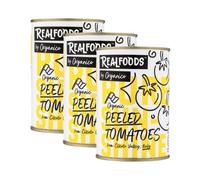 Realfoods by Organico | Organic Peeled Tomatoes - Pure Mediterranean Flavor, Naturally Grown, 400g (Pack of 3)
