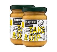 Realfoods by Organico | Organic Roasted Aubergine Spread & Dip - Rich Puglian Flavour, Farm-Crafted & Vegan-Friendly 140g (Pack of 2)