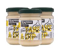 Realfoods by Organico | Organic Roasted Garlic Spread - Bold Italian & Farm-Fresh Flavour from Puglia, 140g (Pack of 3)
