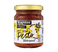 Realfoods by Organico | Organic Vegan Red Pesto - Crunchy, Ideal for Pasta & breadsticks, 120g