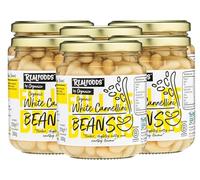 Realfoods by Organico | Organic White Cannellini Beans in Water | Tender, Slightly nutty & Earthy flavour | Ready-to-Eat, High-Protein, Vegan, 370g (Pack of 6)