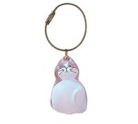 realideas Cat Hair Collector Keychain Charm Memorial Storage Box - White Cat Keepsake Keychain, Transparent Pet Hair Memorial Keepsake