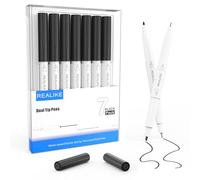 REALIKE Black Dual tips Markers Pens Compatible with Cricut Maker 3/4Explore 3/Air 2/Air Fine Point Pen Medium Calligraphy 7 pens 1.0/0.4 Tips for Drawing Writing