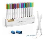 REALIKE Dual Tip Pens Set Compatible with Cricut Joy/Joy xtra 36 pack with 34 colors Fine Point Pen Write Drawing 0.4 Tip and 1.0 Tip