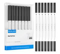 REALIKE Dual Tips Black Marker Pens Compatible with Cricut Maker 3/4/Explore 3/Air 2/Air Medium1.0 Fine Point Tip 0.4 for Drawing Writing Calligraphy