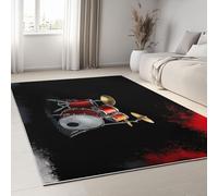 Realism Area Rug 80 x 150 cm for Living Room Bedroom, Music Notes Drum Set Machine Washable Non-Slip Rug - Low-pile Printed Carpet kids & Pet Friendly Carpets for Kids Room Playroom