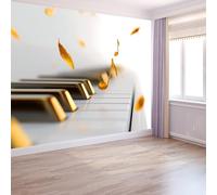 Realism Wallpaper Mural Music Notes Piano Wall Mural, 350 x 256 cm Tapestry for Home Office Dorm Indoor and Outdoor Decoration