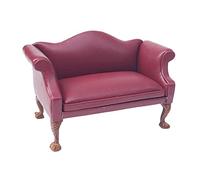 Realistic 1:12 Scale Dollhouse Armchair Sofa Furniture Red Love Seat