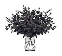 Realistic 10 Bundles of Artificial Eucalyptus for Autumn For Home Decoration, Suitable for Balcony, Garden, and Wall Mounted Use (Is black)