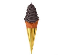 Realistic 22cm Ice Cream Prop Simulated Cone Model for Retail Displays and Party Decorations PVC and Resin (brown)