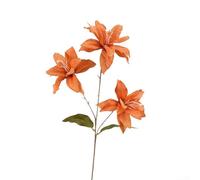 Realistic 3 Small Lilies Artificial Flowers for Elegant Wedding Decor and Home Accents (orange)