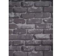 Realistic 3D Vintage Brick Effect Textured Vinyl Wallpaper New York Grey - Q1402