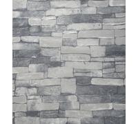 Realistic 3D Vintage Brick Effect Textured Vinyl Wallpaper New York Light Grey - Q1412