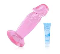Realistic 4.3" Suction Cup Dildo - Hands-Free Fun for Beginners | Small Thrusting Toy | Anal & Penis Dildo for Men & Women | Pink Adult Sex Toy