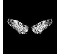 Realistic Angel Wings Cartoon Hand Drawn a Pair of Falcon Wings Vinyl Wall Decals 28x80.7cm Do not Damage The Wall Surface White