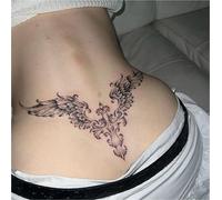 Realistic Angel Wings Herbal Tattoo Stickers For Lower Back And Thighs, Semi-Permanent, Waterproof, Long-Lasting (2 Weeks), Fake Tattoos(1pcs)