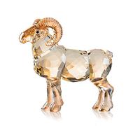 Realistic Animal Crystal Goat Art Figurine Collection Table top Ornament Statue Home Decor (Gold)