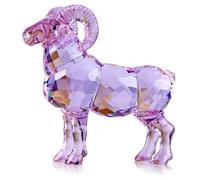 Realistic Animal Crystal Goat Art Figurine Collection Table top Ornament Statue Home Decor (Purple)