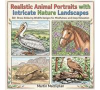 Realistic Animal Portraits with Intricate Nature Landscapes: 50+ Stress Relieving Wildlife Designs for Mindfulness and Deep Relaxation (Animals Coloring Book for Teens & Adults)